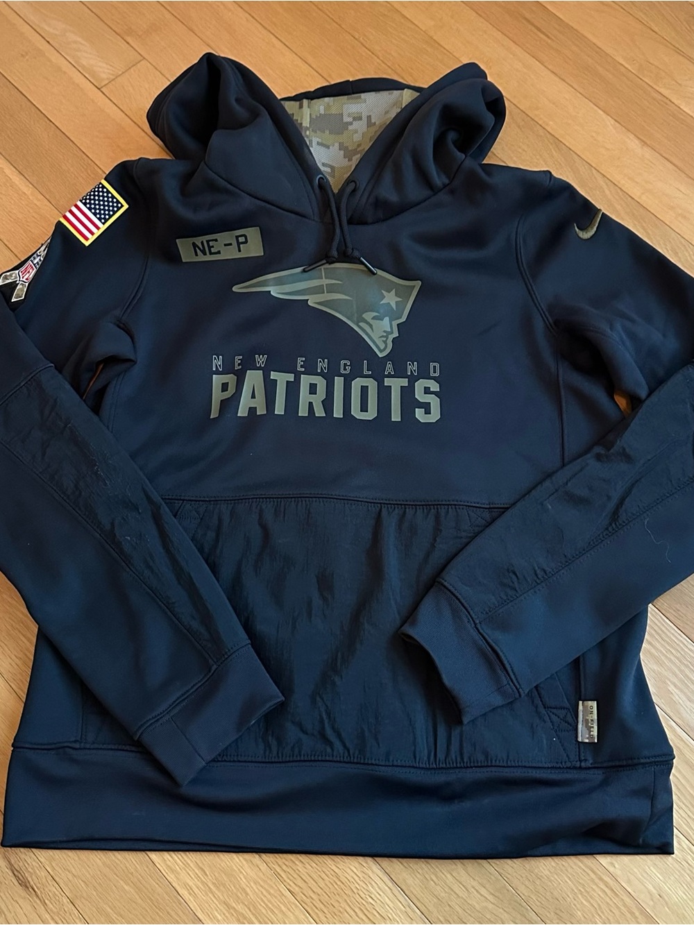 NFL New England Patriots Navy and Olive Zip-Up Hoodie